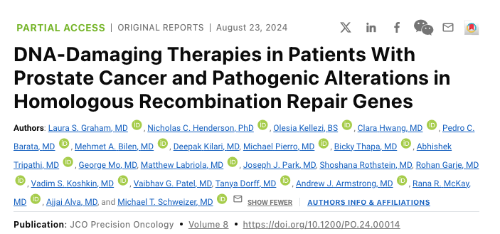 DNA-Damaging Therapies in Patients With Prostate Cancer and Pathogenic Alterations in Homologous Recombination Repair Genes